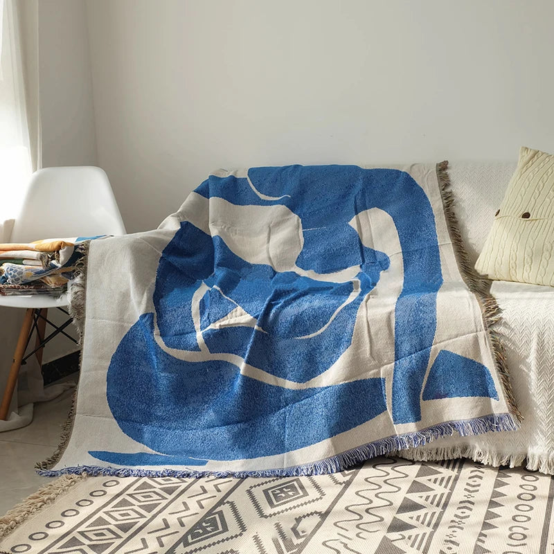 The Azure Woven Throw Blanket